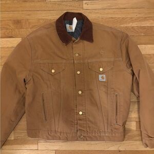 Vintage Carhartt Blanket Lined Trucker Jacket in Carhartt Brown, Size 44 (L)